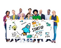 Start Up Business Launch Success People Banner Concept