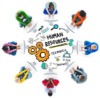 Human Resources Employment Job Teamwork Computer Technology Concept