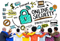 Online Security Protection Internet Safety People Friendship Concept