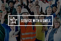 Service with Smile Customer Care Friendly Business Concept