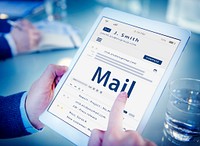 Hands composing an email on a digital device