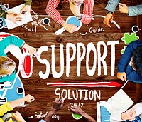 Support Solution Advice Help Quality Care Team Concept