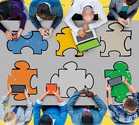 Jigsaw Puzzle Connection Corporate Team Teamwork Concept