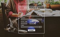 Register Account Setting Sign-Up Enter Subscribe Concept