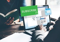 Subscribe Member Register Social Media Feed Concept