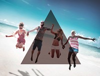 Summer Togetherness Friendship Triangle Copy Space Concept