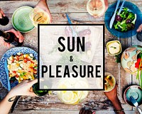 Sun and Pleasure Summer Friendship Beach Vacation Concept