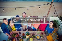 Hello Summer Beach Browsing Searh Box Concept