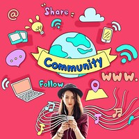 Community Online Communication Www Concept