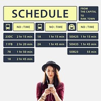 Bus Route Express Terminal Schedule Concept