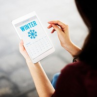 Winter Snowflake Cold Calendar Concept