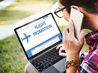Flight Promotion Offer Plane Traveling Concept