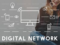 Digital Network Communication Connection Technology Concept