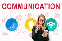 Technology Communication Icons Symbols Concept