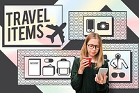Travel Items Accessories Preparation List Concept