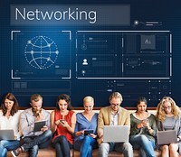 People connected with global communications network
