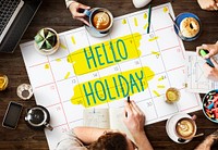 Hello Holiday Break Celebrate Enjoy Annual Concept