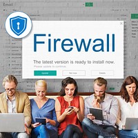 Firewall Antivirus Alert Protection Security Caution Concept