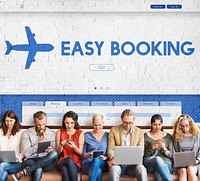 Easy Booking Holiday Flight Tourism Concept