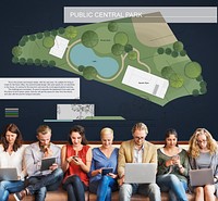 Public Central Park Village Community Relaxation Plan Concept