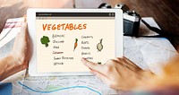Vegetables Nutrition Shopping List Concept