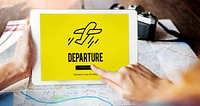 Departure Plane Check In Travel Concept