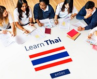 Learn Thai Language Online Education Concept