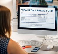Visa Upon Arrival Form Immigration Concept