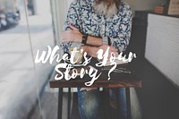 What's Your Story Indoor Male Graphic Concept