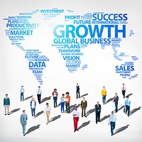 Global Business Success Growth Investment Diverse Ethnic Concept
