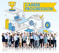 Career Progression Promotion Achievement Success Concept