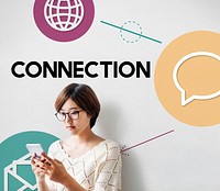 Technology social media connection icons