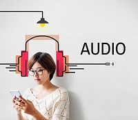 Music Audio Multimedia Headphone Concept
