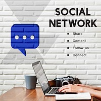 Social Network Communication Connection Concept