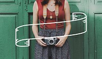 Photopgraphy Camera Female Outdoors Banner Graphic Concept