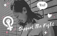 Support the fight gender feminism graphic