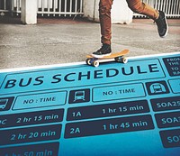 Bus Route Express Terminal Schedule Concept