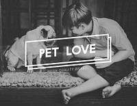 Kid Dog Pet Love Concept