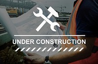 Under Construction Warning Sign Icon Concept