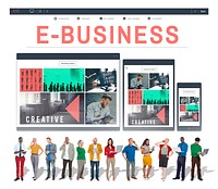 E-business E-commerce Connecting Technology Concept