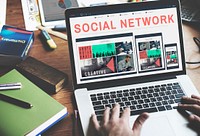 Social Network Media Connection Communication Concept