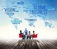 Global Business Connect Vision Solution Teamwork Success Concept