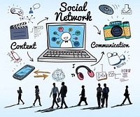 Social Network Online Sharing Connection Concept