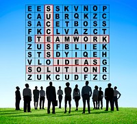 Success Crossword Puzzle Words Achiement Game Concept