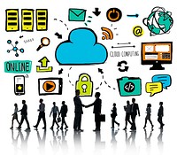 Business People Cloud Computing Corporate Partnership Concept