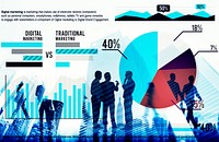 Digital Marketing Graph Statistics Analysis Finance Market Concept