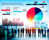 Digital Marketing Graph Statistics Analysis Finance Market Concept