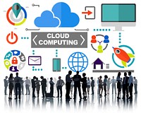 Business People Meeting Global Communications Cloud Computing Concept