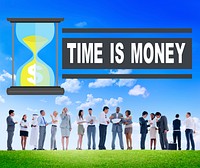 Time Money Hour Glass Business People Concept
