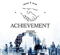 Partnership Teamwork Support Cooperation Achievement Organization Handshake Graphic